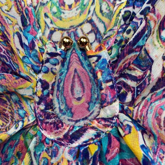 Victoria's Secret Swim Cover Up Kimono Women Medium Multicolor Paisley Polyester - Picture 3 of 10